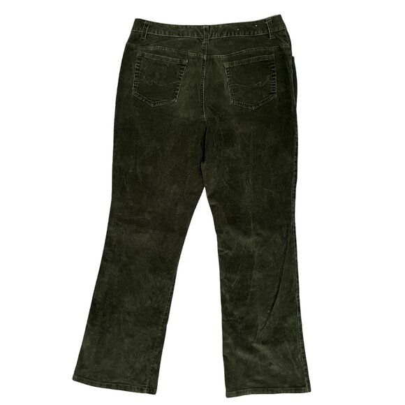 St. John's Bay Corduroy Pants Olive Green Straight Leg Women's 12 Cozy Classic - Picture 15 of 15